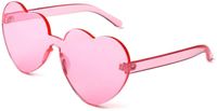Lunettes Jonyx Bril hartjesvorm - Zonnebril - Carnaval - Verkleedkleding - Party glasses - Grappige/gekke bril - Roze
