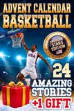 Basketball Advent Calendar: Guess the 24 American Stars. True Stories and Curious Facts. Includes Digital Cards and Downloadable Poster. Cool Sport Gifts for Kids, Girls, Teens, Players, Fans