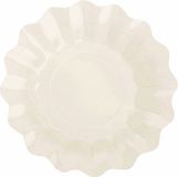 Givi Italia Feestbordjes - schulprand - 8x - ivoor wit - rond - papier/karton - 27cm