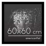 Americanflat 60x60 Fotolijst met Gepolijst Kunststofglas - Brede Fotolijsten Gemaakt van Samengesteld Hout voor Verticale of Horizontale Muurweergave - Epic Collectie - Zwart