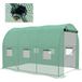 Serre de jardin tunnel 6 m² avec système d'arrosage intégré, 3l x 2l m 6 fenêtres porte enroulable vert