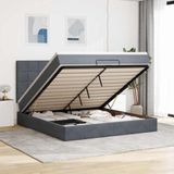 Prolenta Maison Exclusive - Ottoman bedframe met donkergrijs matraskussen, 160x200 cm, fluweel