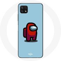 Maniacase Hoesje voor Samsung Galaxy A22 5G Among Us video game blauwe achtergrond