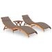 Maison Exclusive - Chaises longues lot de 2 avec table et coussins acacia massif