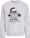 JACK & JONES JUNIOR - JJXMAS FUN SWEAT CREW NECK JNR Jongens Trui - Maat 152 - Katoen/Polyester - White Melange