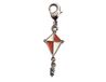 INNSPIRO NICE CHARMS metalen hanger draak rood en wit met karabijnhaak 11x27mm 25u, 12x14mm., Metaal, Geen edelsteen