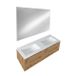 Saniclass Prime Balance Badkamermeubelset - 120x55x45cm - 2 rechthoekige keramische wasbakken wit - 2 kraangaten - 4 lades - rechthoekige spiegel - rustiek eiken