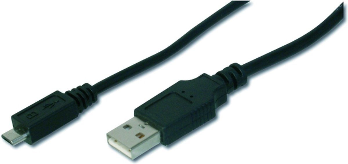 Digitus USB A/micro B Kabel - 1.8m - Zwart