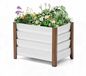 Bac sur pieds - 60 x 40 x 45 cm - Métal - Avec trous de drainage - Coins arrondis - Blanc
