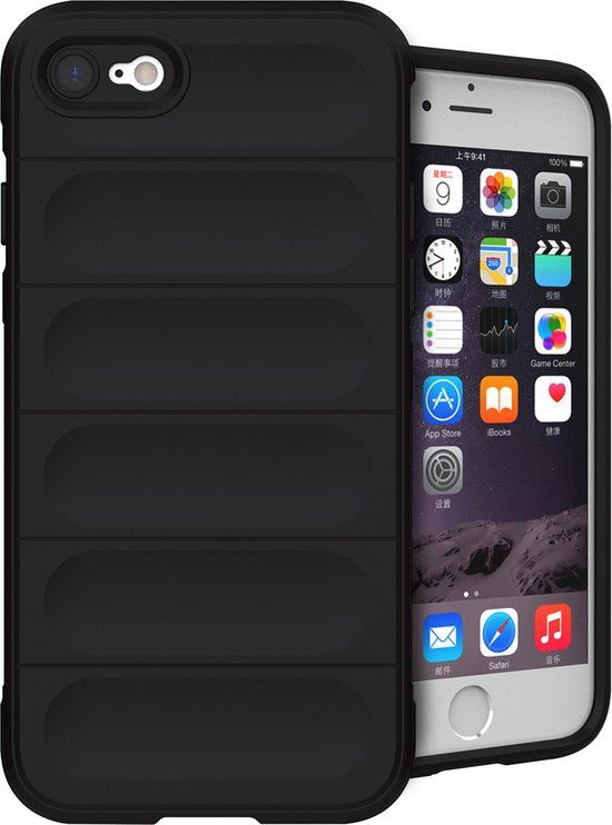 iMoshion EasyGrip Backcover - iPhone SE (2022/2020) / 8 / 7 Hoesje - Zwart