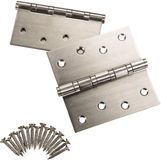 SOTECH 6 stuks deurscharnier, RVS (roestvast), 100 x 100 mm, kogellagerscharnier, max. draagvermogen 60 kg