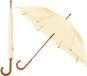 Bellatio Design Paraplu Dryfeet - 2x - licht beige - dia 105 cm - 85 cm lang - 8 panels - regen - polyester/hout - Classic model
