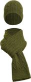 Felix Hardy Winter Gebreide Muts En Sjaal Set Unisex Khaki
