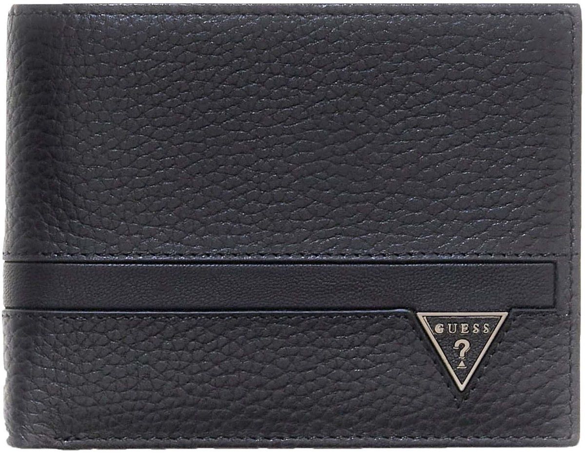 GUESS Leren portemonnee Monaco Bifold Wallet Black zwart