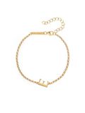 SINGULARU - Armband met enkele letter - Sterling zilveren armbanden met 18K vergulde afwerking - Damessieraden - Elegante ketting met lettermotief