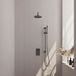 Brauer Gunmetal Edition Thermostatische Regendoucheset Inbouw - Hoofddouche 20 cm - Gebogen Wandarm - 3 Weg - Handdouche Staaf - Doucheslang - Geintegreerde Glijstang - Gunmetal