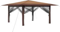 vidaXL Gazebo met 4 zijwanden 4 x 4 m Beige en bruin