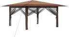 vidaXL Gazebo met 4 zijwanden 4 x 4 m Beige en bruin