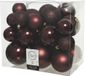 Decoris Kaemingk B.V. 52x stuks kunststof kerstballen mahonie bruin 6-8-10 cm - Onbreekbare plastic kerstballen