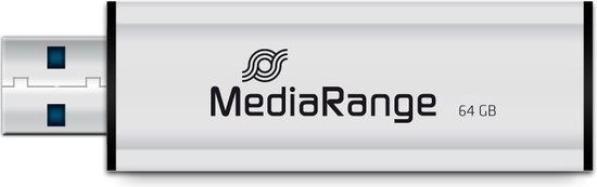 MediaRange MR917 USB-stick - 64 GB - USB 3.2 Gen 1 (3.1 Gen 1) - Zwart, Zilver