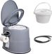 VEVOR 5L Campingtoilet met Toiletpapier en Mobiele Telefoonhouder, Draagbaar Campingtoilet 500 x 467 x 400mm Reistoilet Noodtoilet Grijs Toiletten 136,1kg Gewichtscapaciteit Campertoilet