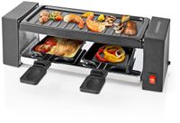 Melissa Appareil à raclette pour 2 personnes - 400W - Plaque de grill 23x10cm - 2 poêlons à raclette avec revêtement antiadhésif - 16300031 - Noir