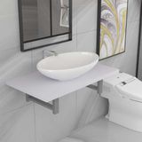 Maison Exclusive - Ensemble de meubles de salle de bains 2 pièces, céramique blanche