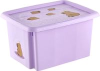 keeeper karolina opbergbak met deksel, 15 l, draaibaar en stapelbaar, ontwerp: capibara, voor kinderen, violet (zachtpaars)
