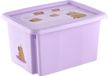 keeeper karolina opbergbak met deksel, 15 l, draaibaar en stapelbaar, ontwerp: capibara, voor kinderen, violet (zachtpaars)