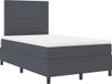 vidaXL LED Box Spring Bed Dark Grey and White 120 x 190 cm