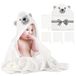 Momcozy Coffret cadeau de serviettes de bain en fibre de bambou (motif ours, 5 pièces)