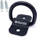 KRASER KR802 Motorfiets Vloeranker Anti-diefstal Muurbevestiging Garage Fietsenstalling, Aanhangwagenbeveiliging, Kantelring ø14, Compact Bestendig Staal 12,8 x 6,5 Inclusief Schroeven