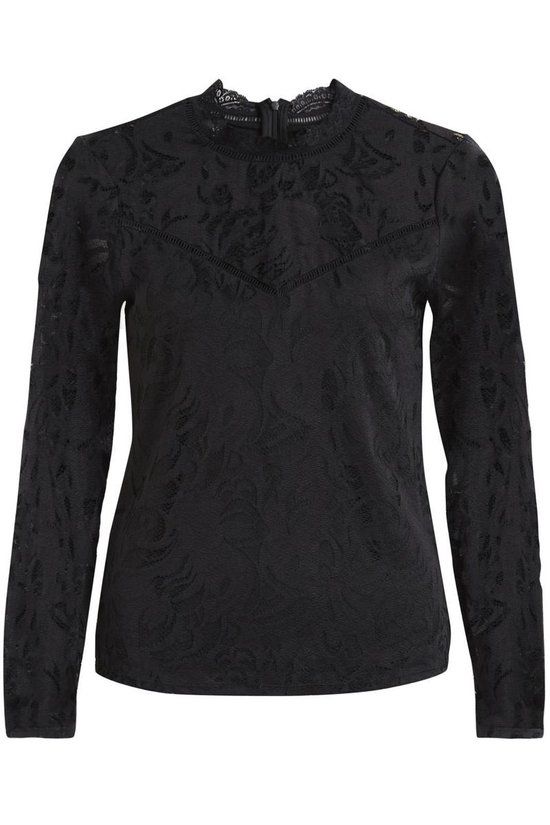Vila Stasia Lace Top - Black - Size S
