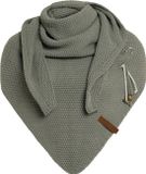 Knit Factory Coco Gebreide Omslagdoek - Driehoek Sjaal Dames - Wollen Sjaal - Urban Green - 190x85 cm