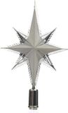 Decoris Piek kunststof ster glitter zilver 25 cm