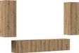 vidaXL Tv-wandkasten 4 st bewerkt hout artisanaal eikenkleurig