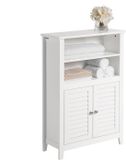 SoBuy BZR13-W Badkamerkast - Witte Compositiehout met Twee Planken