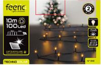 Feeric lights & Christmas Feeric lights Kerstverlichting - warm wit - 10 m - 100 leds - zwart snoer - op zonne-energie