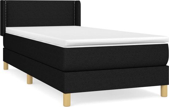 vidaXL Boxspring Bed - 90x190 cm - Zwart - Stof