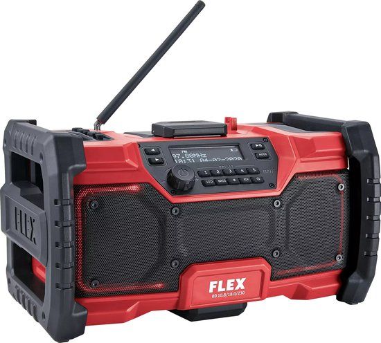 FLEX Digitale accu-bouwplaatsradio RD 10.8/18.0/230 (10,8V, 18V of stekker, DAB+, FM, zonder batterijen, met voeding) 484857