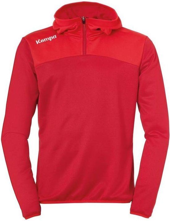 Kempa Emotion 2.0 Hoody met 1-4 Rits Chili Rood-Rood Maat M