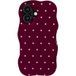 Selencia Vivid Wavy Backcover met MagSafe voor de Apple iPhone 16 - Happy Dots Burgundy