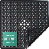 Avalo Anti-Slip Shower Mat - 53x53CM - Black - With Suction Cups - Bathroom Mat