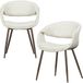 WOOOD Yossi eetkamerstoelen, set van 2, naturel velvet zitting, metalen koperen poot