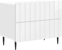 vidaXL Nachtkastje Hoogglans Wit 62 x 34,5 x 49,5 cm Bewerkt hout
