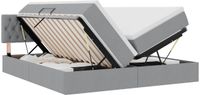 vidaXL - Opbergbed - met - matras - Lichtgrijs - 200 - x - 200 - cm - Kunstleer