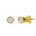 Lucardi Dames Zilveren goldplated oorknoppen met zirkonia voor dames - Oorbellen - 925 Zilver - Goudkleurig