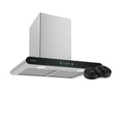 Klarstein CurveVent Afzuigkap - 60 cm wandkap, 682 m³/u luchtstroom, A+ energie-efficiëntie, Touch-bediening, LED-verlichting, 57 dB, Zwart, Afvoer & koolstoffilter