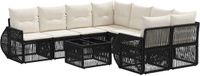vidaXL Tuinbank - Set - 9 - st - Zwart - poly - rattan