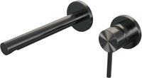 Brauer Gunmetal Edition Inbouw Wastafelmengkraan met Rechte Uitloop en Rozetten Model A1 Gunmetal Geborsteld PVD